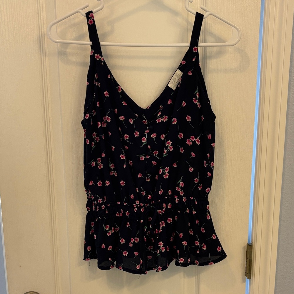 Floral Navy blue and Pink Women's Top